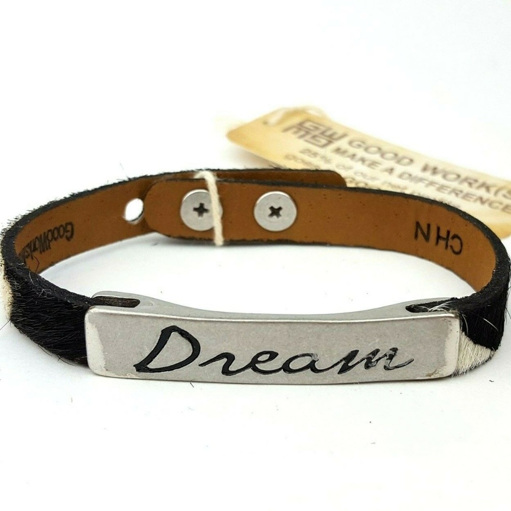Good Works Calf Hair Animal Print ID Plate Dream